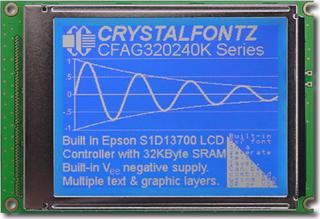 White on Blue 320x240 Parallel Graphic LCD (CFAG320240K-TMI-TZ)