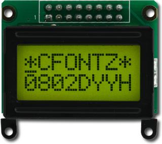 Backlit 8x2 Character Sunlight Readable LCD (CFAH0802D-YYH-JP)