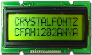 Yellow Green 12x2 Character LCD (EOL) (CFAH1202A-NYG-JP)