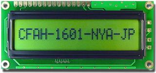 16x1  Parallel Character LCD (CFAH1601A-NYG-JP)