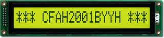 Sunlight Readable 20x1 Character LCD (CFAH2001B-YYH-ET)