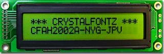 20x2  Parallel Character LCD (CFAH2002A-NYG-JPV)