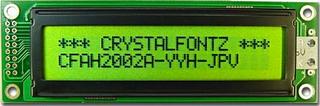 20x2  Parallel Character LCD (CFAH2002A-YYH-JPV)