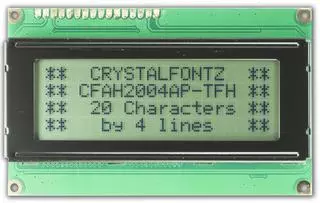 20x4 SPI Character LCD Display (CFAH2004AP-TFH-EW)