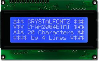 20x4 Character White on Blue LCD (CFAH2004B-TMI-ET)