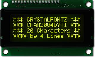 [EOL] Dark 20x4 Character LCD (CFAH2004D-YTI-ET)