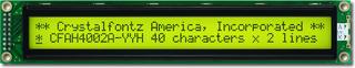 Yellow 40x2 Character Standard LCD (CFAH4002A-YYH-JT)