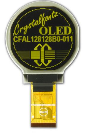 128x128 Round OLED display - Yellow (CFAL128128B0-011Y)