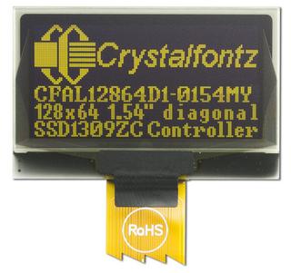 128x64 Yellow Graphic OLED (CFAL12864D1-0154MY)