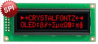 16x2 Red SPI Character OLED (CFAL1602C-PR)