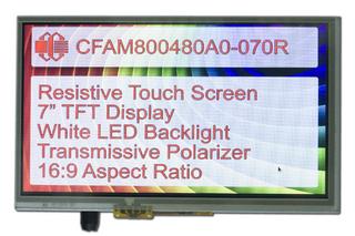 7" 800x480 TFT with Resistive Touch Screen (CFAM800480A0-070R)