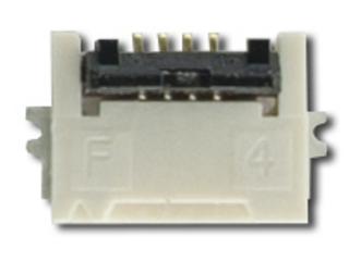 4 Position, 0.5mm Pitch, Gold, FCC FPC ZIF Connector (CS050Z04GB0)