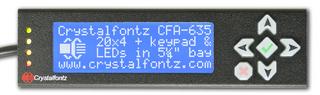20x4 USB LCD Display in Steel Enclosure White Text on Blue (XES635BK-TML-KU)