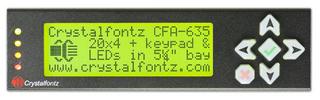20x4 Black on Green USB LCD Display in Steel Enclosure (XES635BK-YYK-KU)