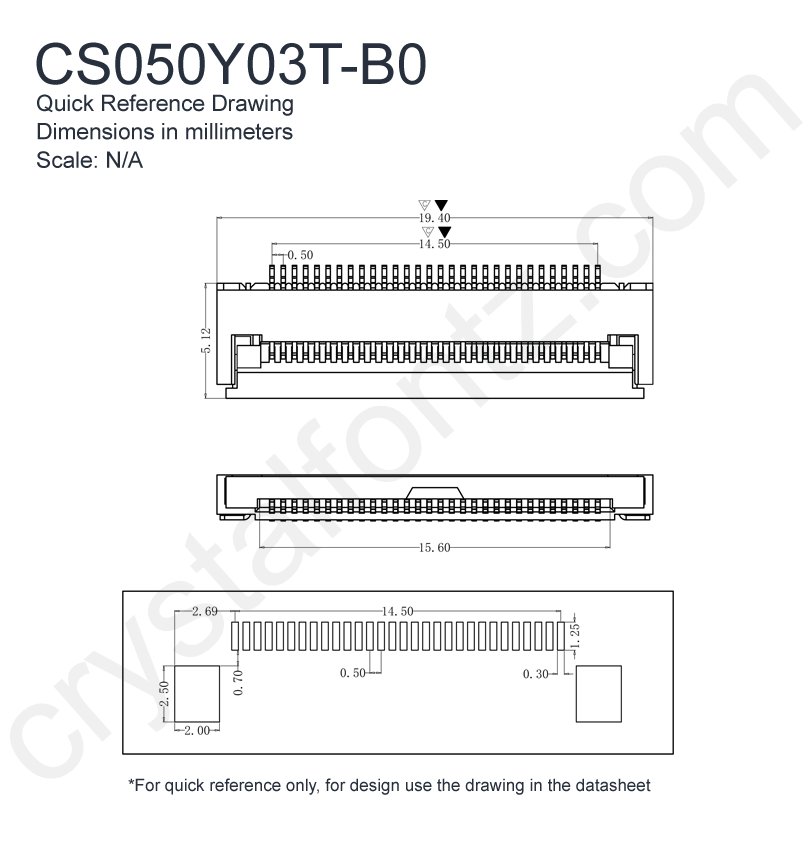 30 Position, 0.5mm Pitch, Tin, FCC FPC ZIF connector